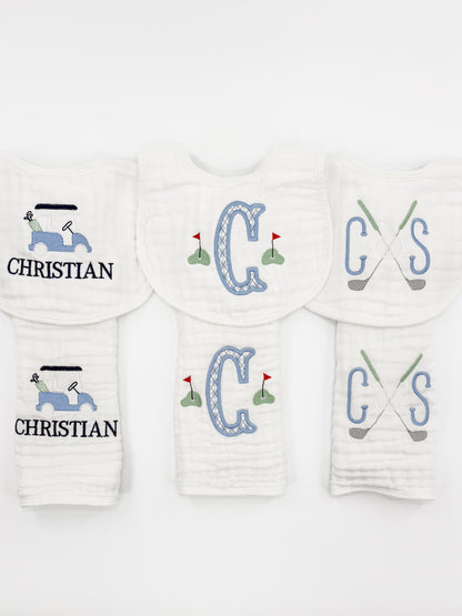 Baby Boy Custom Embroidered Muslin Burp Cloth