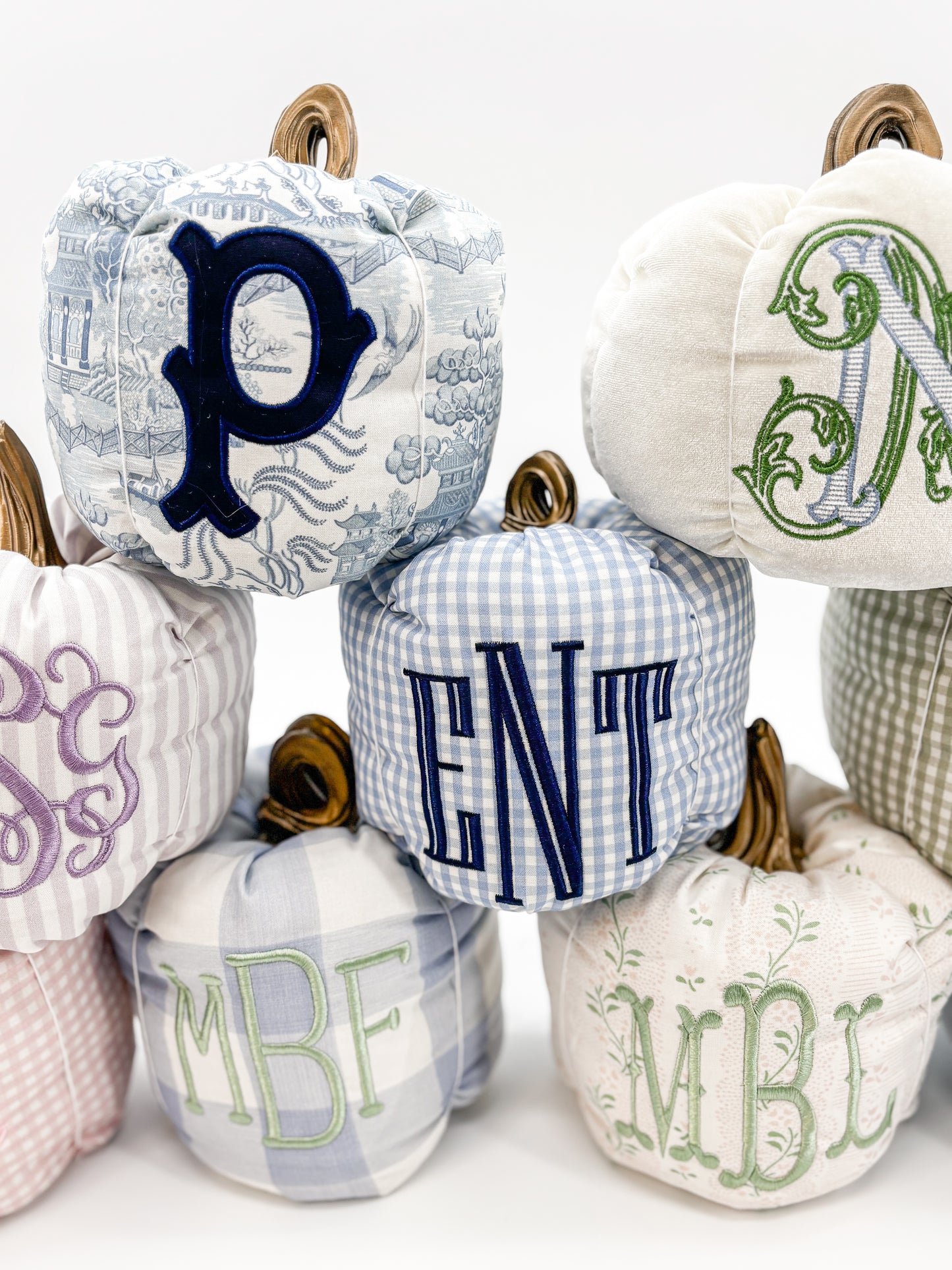 Custom Monogram Fabric Pumpkin