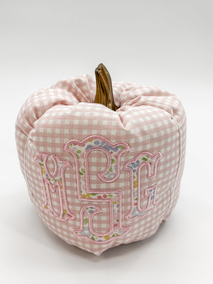 Custom Monogram Fabric Pumpkin