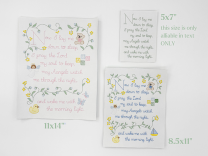 Baby Boy “Now I Lay Me Down to Sleep” Prayer Wall Art