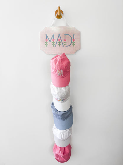 Girls Personalized Baseball Hat Hanger Organizer