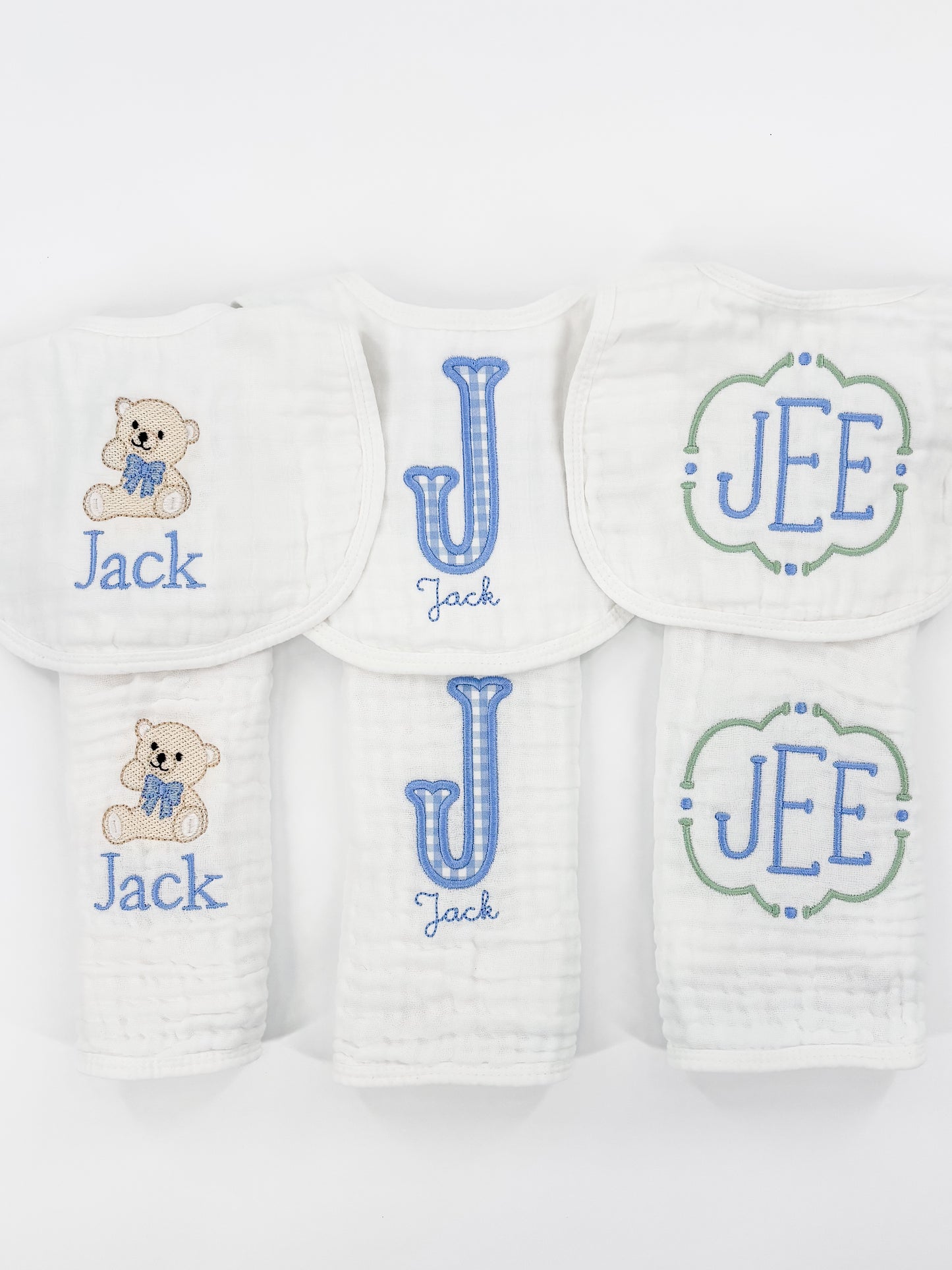 Baby Boy Custom Embroidered Muslin Burp Cloth
