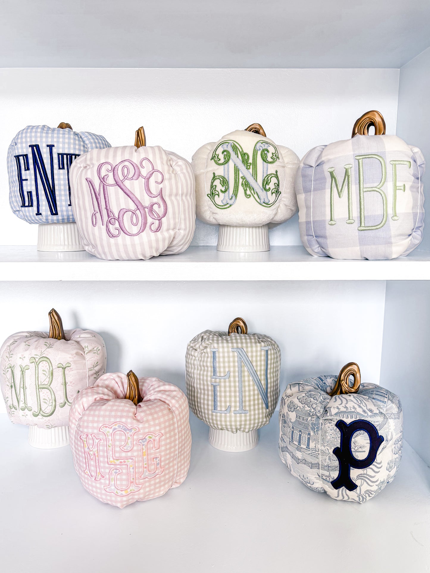 Custom Monogram Fabric Pumpkin