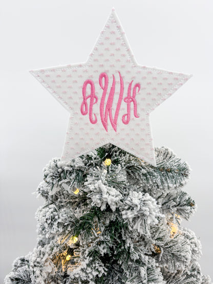 Pink Bitty Dot Star Christmas Tree Topper