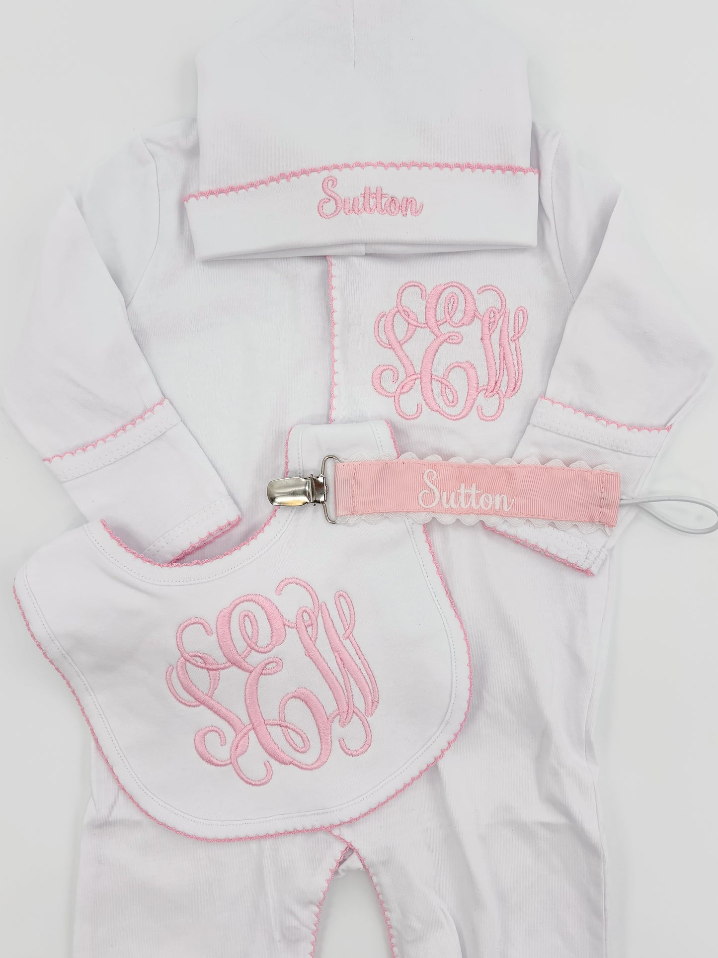 Custom Newborn Girl Coming Home Outfit Bundle