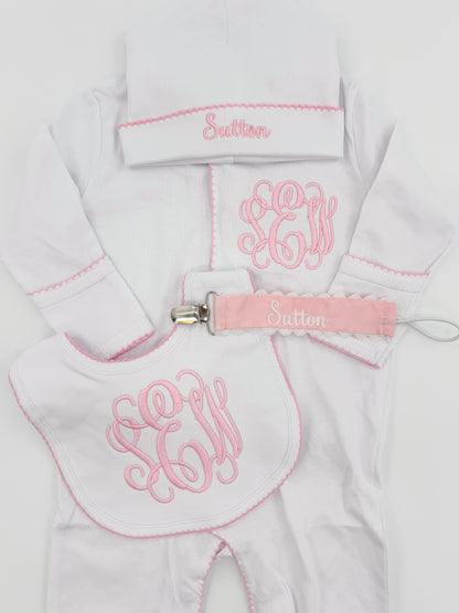Custom Newborn Girl Coming Home Outfit Bundle