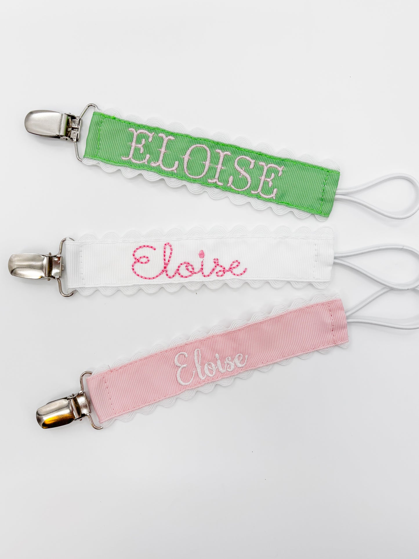 Baby Girl Personalized Pacifier Clip