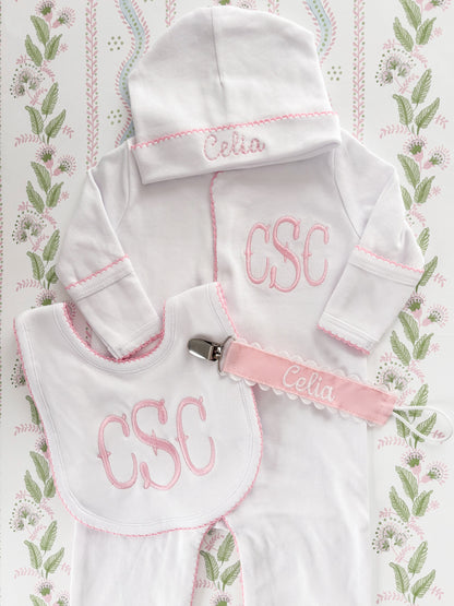 Classic Newborn Girl Coming Home Outfit Bundle