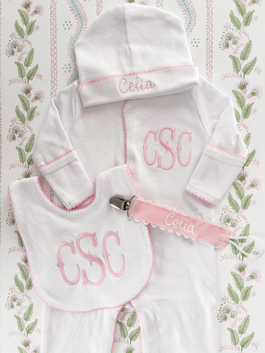 Classic Newborn Girl Coming Home Outfit Bundle