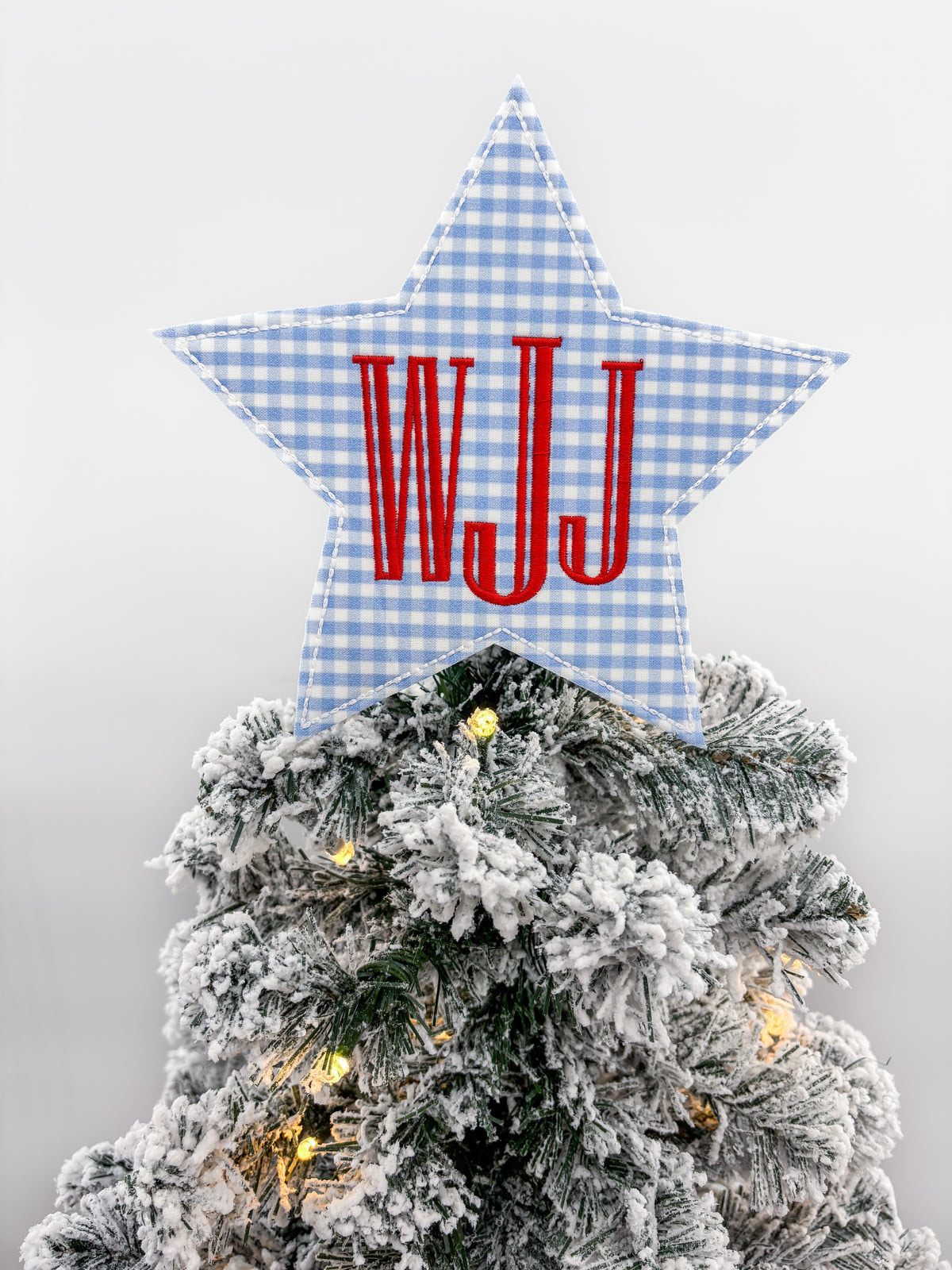 Glue Gingham Star Christmas Tree Topper