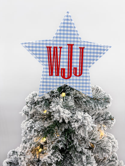 Glue Gingham Star Christmas Tree Topper