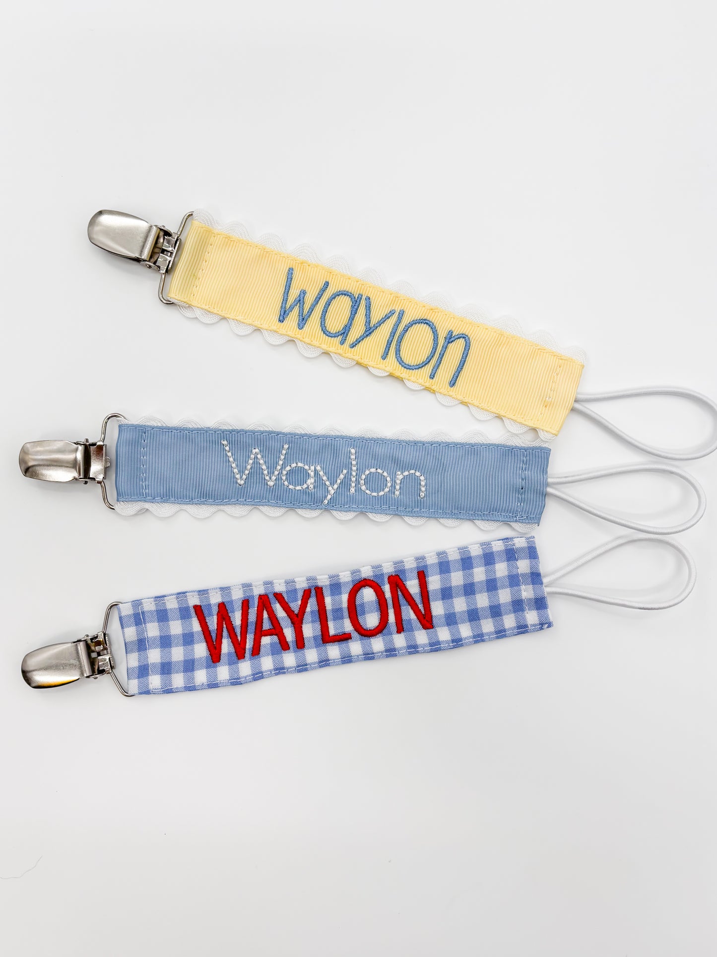 Baby Boy Custom Embroidered Pacifier Clip