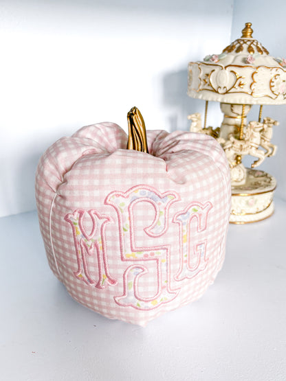 Custom Monogram Fabric Pumpkin
