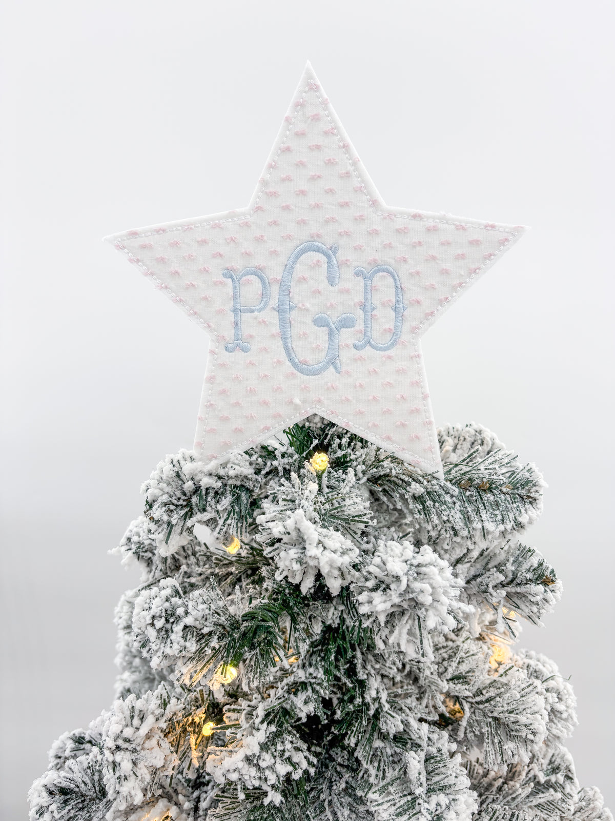 Pink Bitty Dot Star Christmas Tree Topper