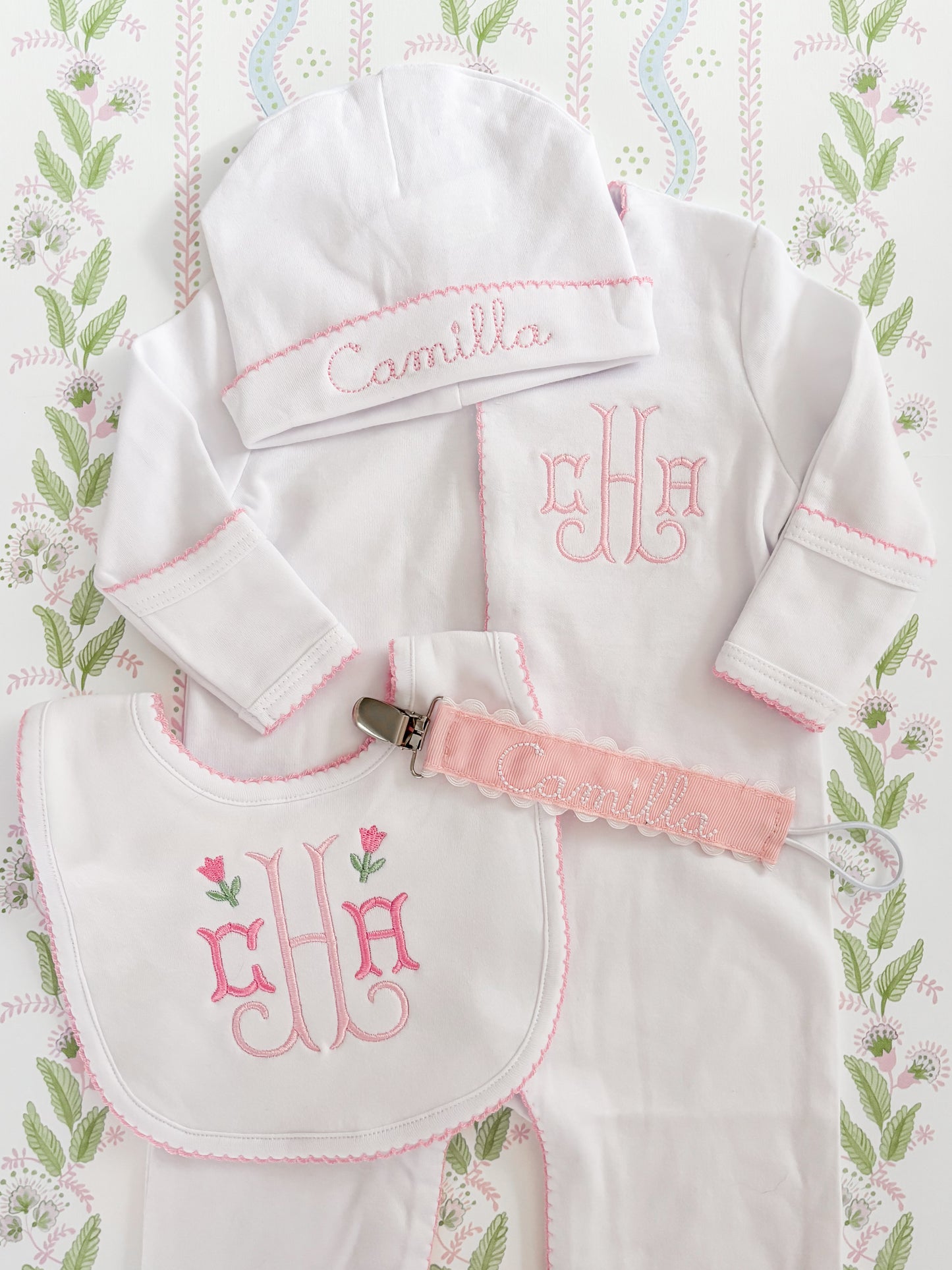 Custom Newborn Girl Coming Home Outfit Bundle