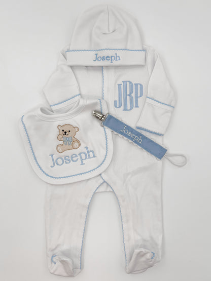 Baby Boy Bear Newborn Coming Home Outfit Set