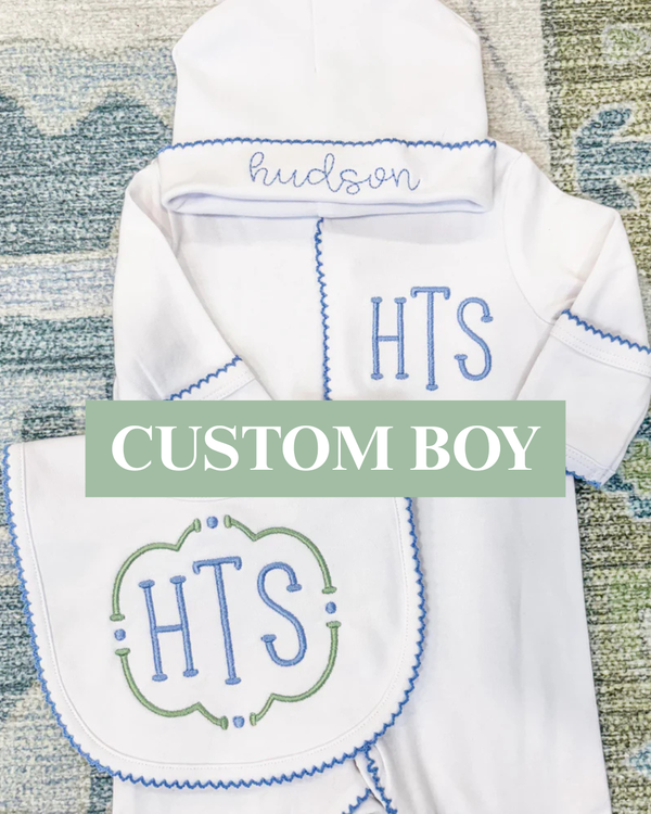 Custom Newborn Boy Coming Home Outfit Bundle