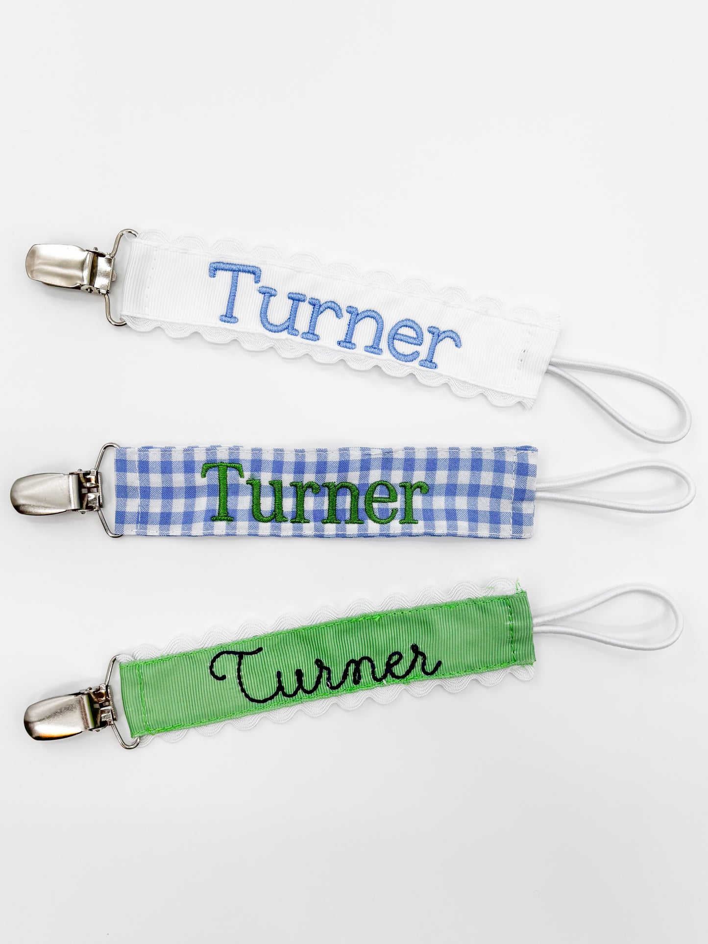 Baby Boy Custom Embroidered Pacifier Clip