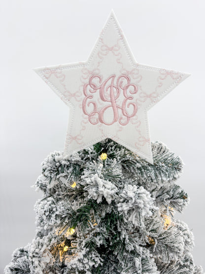 Blush Bow Trellis Star Christmas Tree Topper