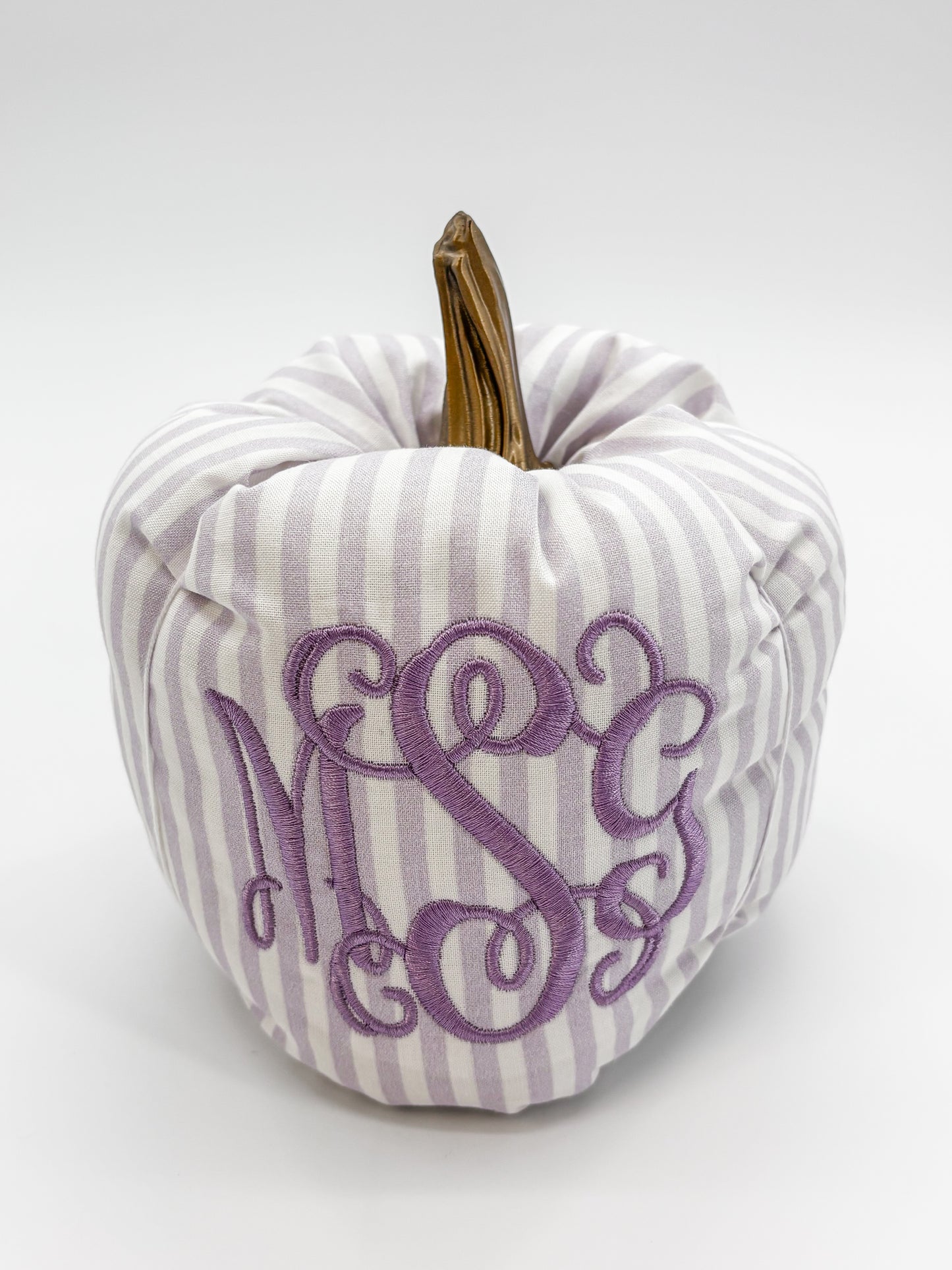 Lavendar Monogram Fabric Pumpkin