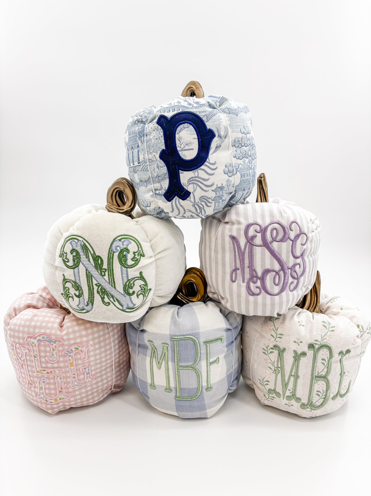 Custom Monogram Fabric Pumpkin
