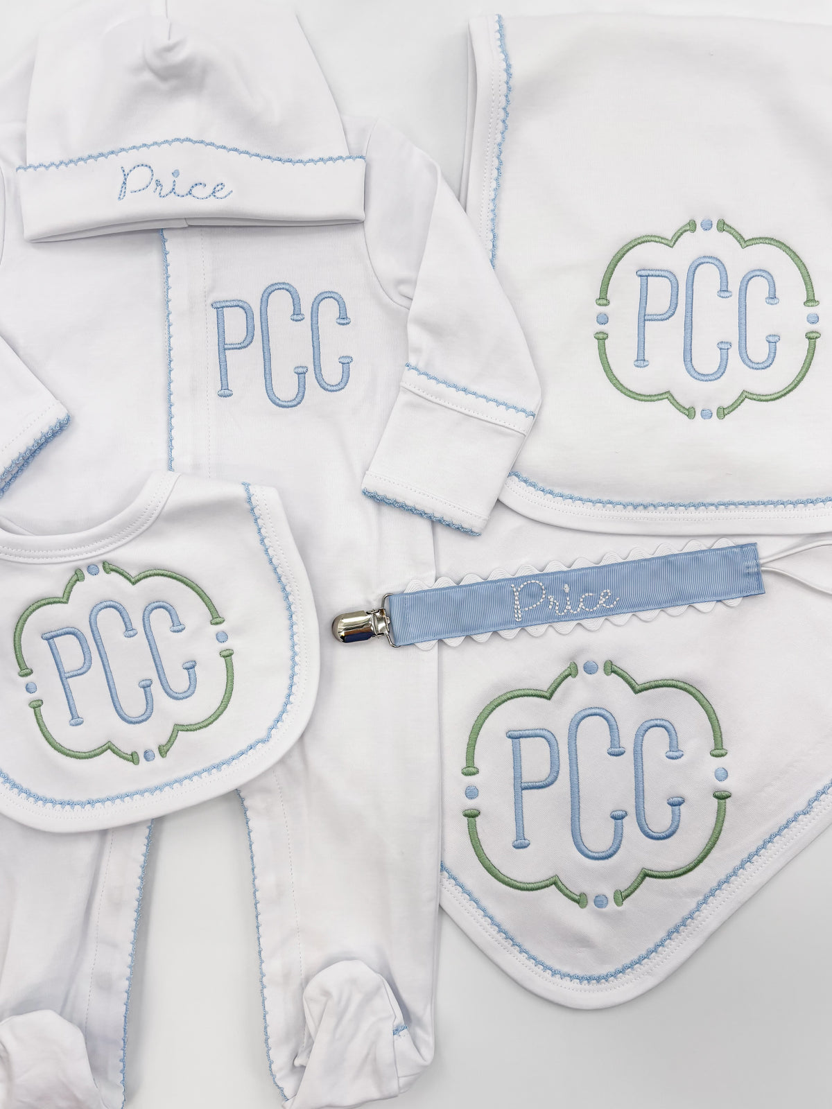 Court Monogram Newborn Boy Coming Home Outfit Bundle