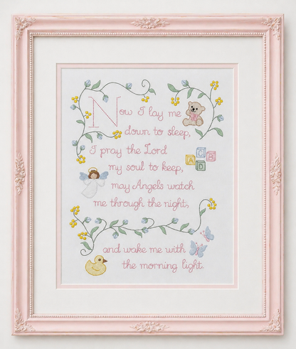 Baby Girl “Now I Lay Me Down to Sleep” Prayer Wall Art