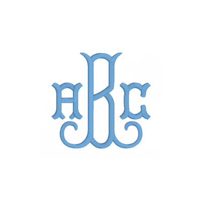 Decorative monogram with interlocking letters on a white background