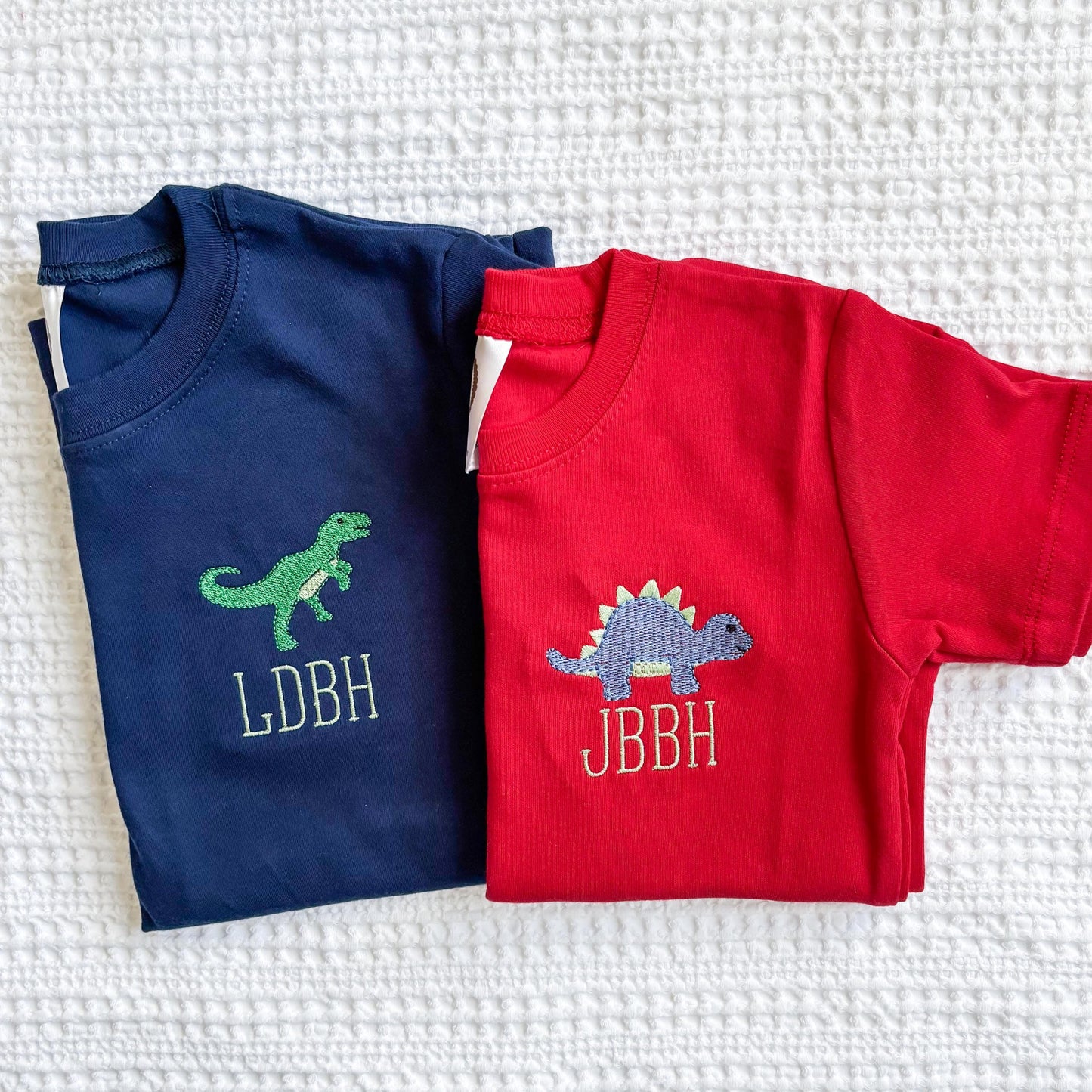 Custom Embroidered Boy's T-Shirt: Train, Dinosaur, Sports Monogram