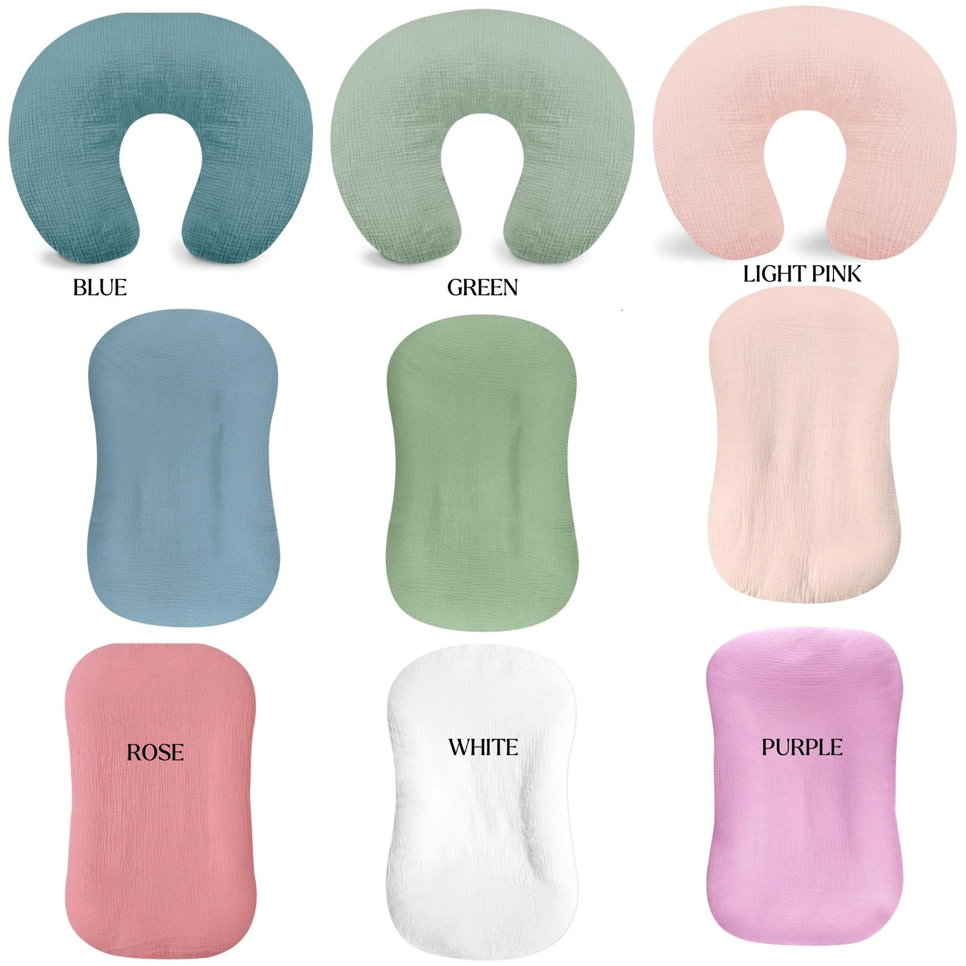 Custom Embroidered Nursing Pillow Cover for Baby Girl or Boy | Baby Shower Gift | Monogram Personalization