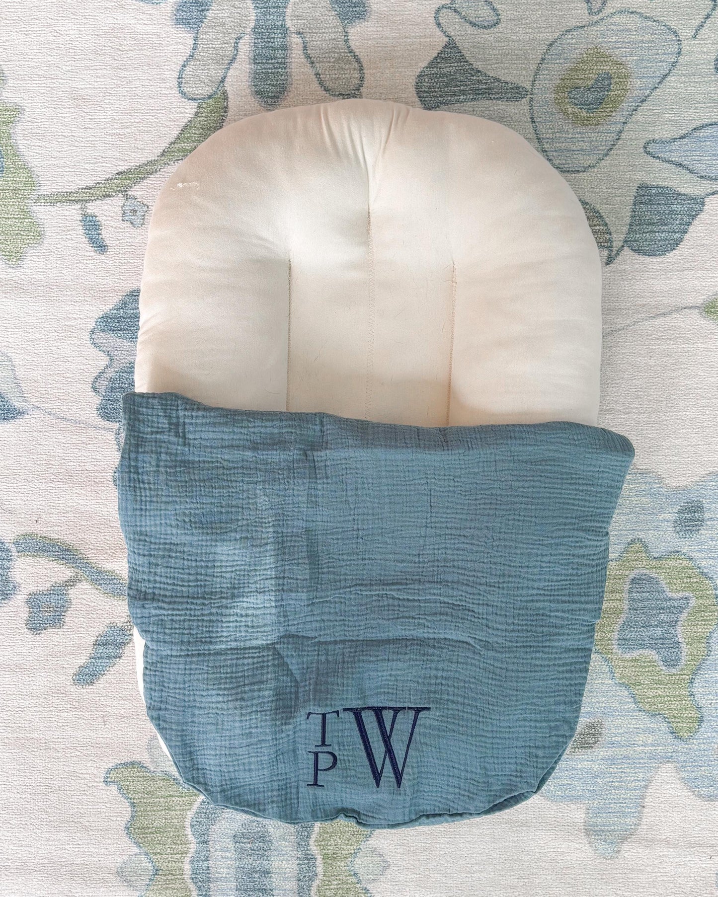 Custom Embroidered Lounger Cover for Baby Boy or Girl | Snuggle Me Lounger | Baby Shower Gift | Monogram and Name Personalization