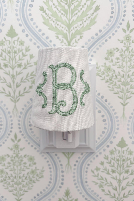 Custom Embroidered Initial Monogram Night Light: Personalized Nursery, Kitchen, and Bathroom Decor