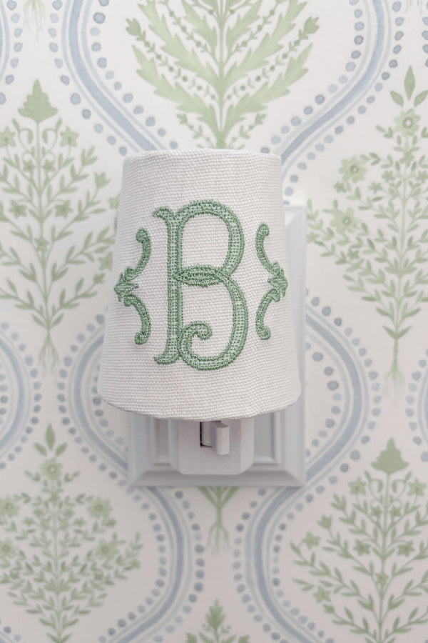 Custom Embroidered Initial Monogram Night Light: Personalized Nursery, Kitchen, and Bathroom Decor