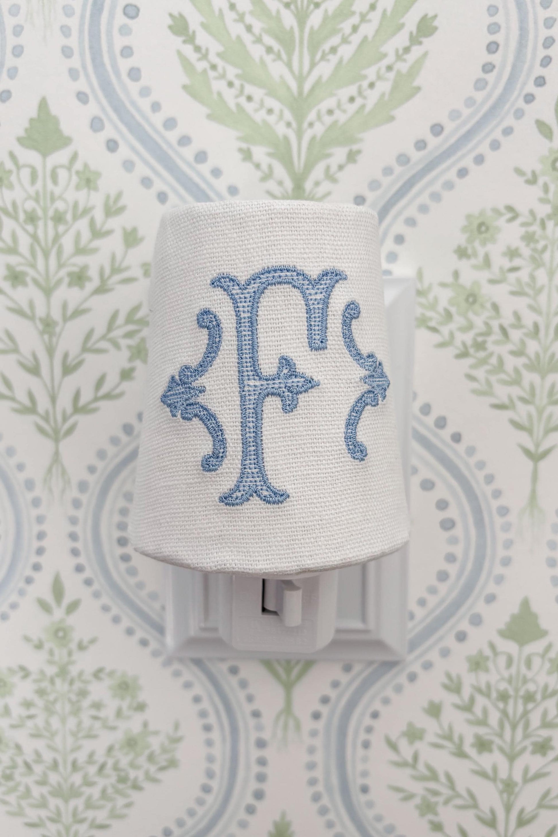 Custom Embroidered Initial Monogram Night Light: Personalized Nursery, Kitchen, and Bathroom Decor