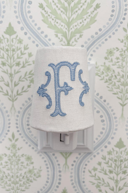 Custom Embroidered Initial Monogram Night Light: Personalized Nursery, Kitchen, and Bathroom Decor