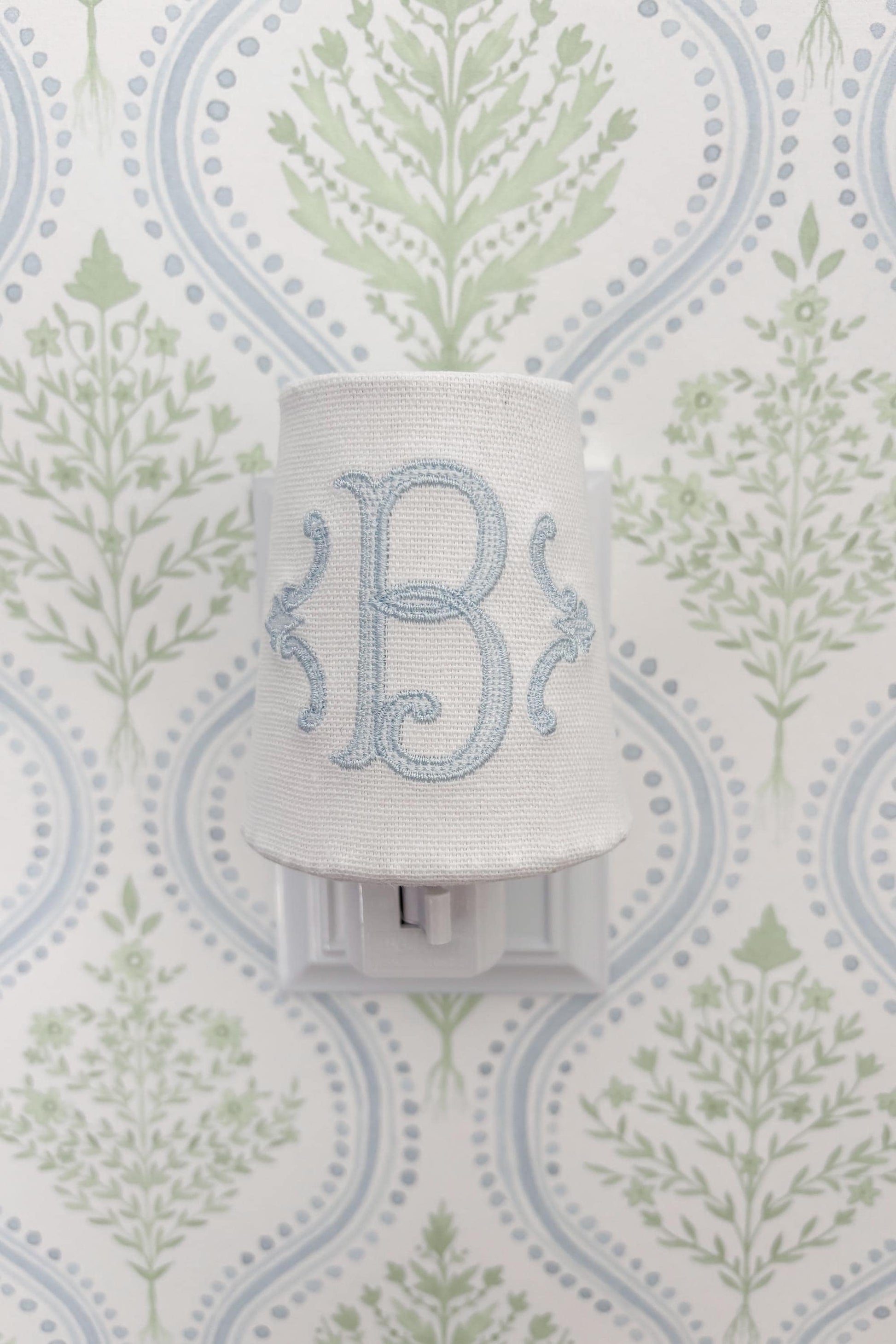 Custom Embroidered Initial Monogram Night Light: Personalized Nursery, Kitchen, and Bathroom Decor