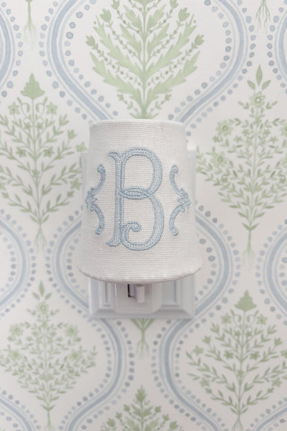 Custom Embroidered Initial Monogram Night Light: Personalized Nursery, Kitchen, and Bathroom Decor
